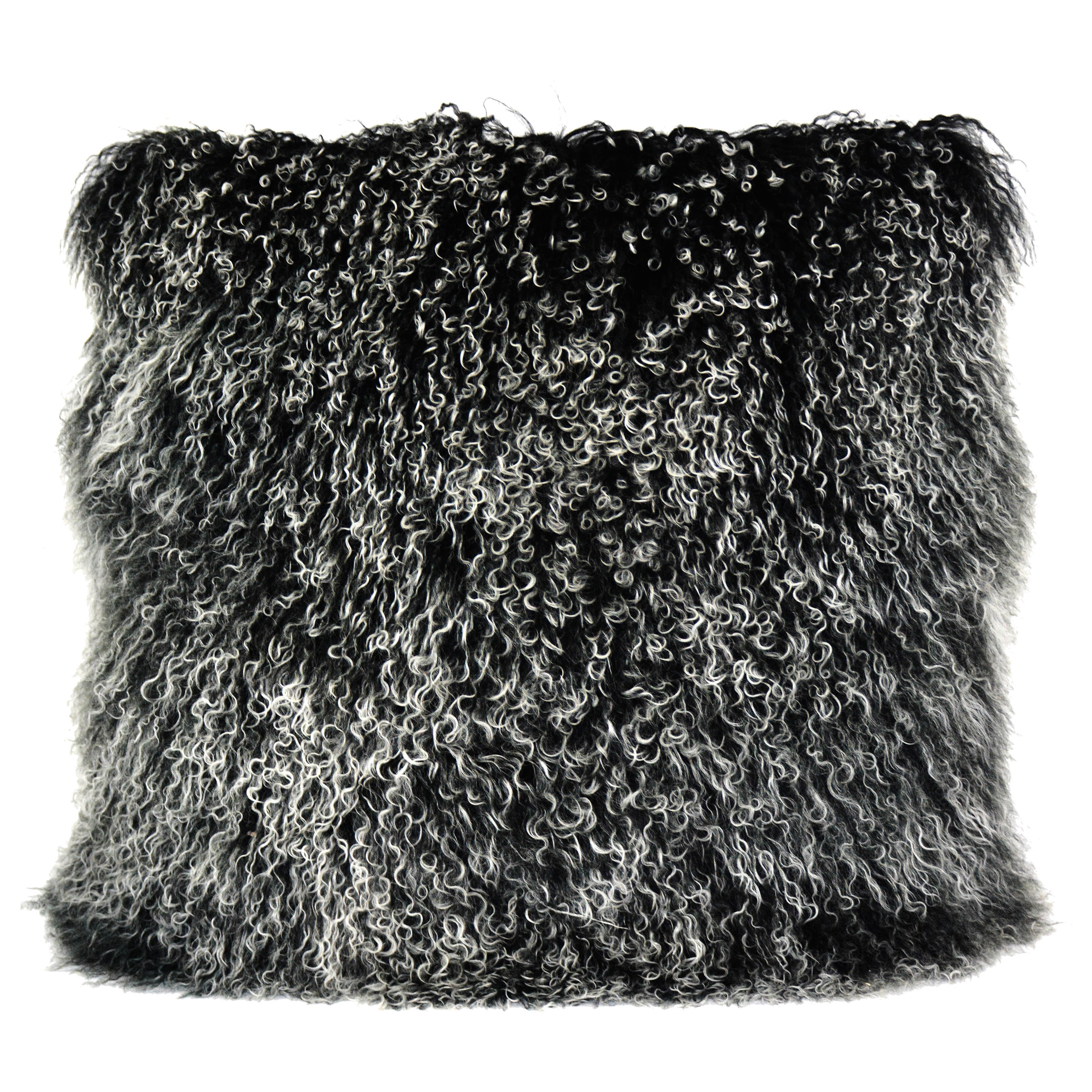 Moe s Home Collection Pillows and Throws A43388 Lamb Fur Pillow Large Black Snow Stoney Creek Furniture Bedding Pillow